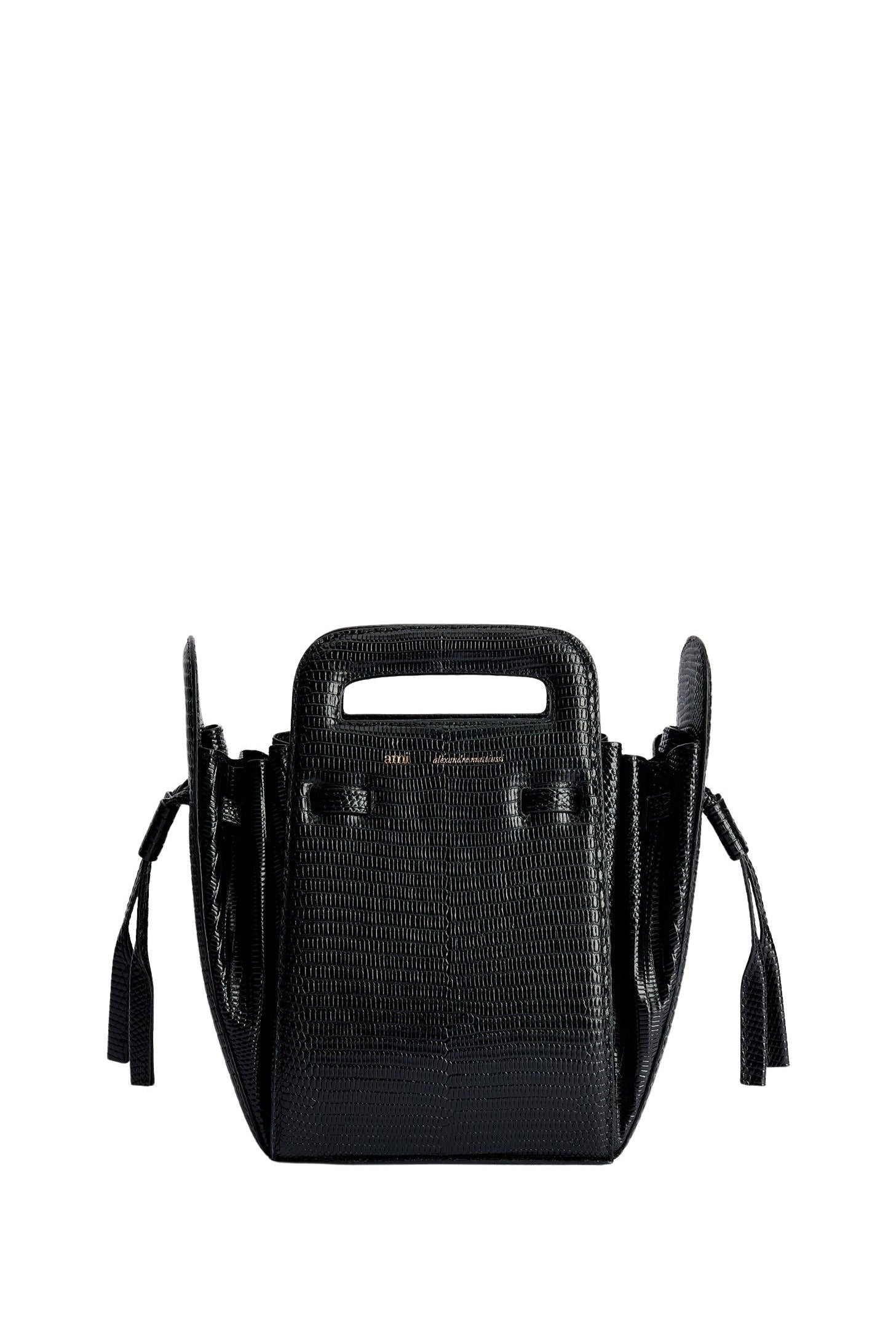 Sac à bandoulière Accordéon en cuir - Black