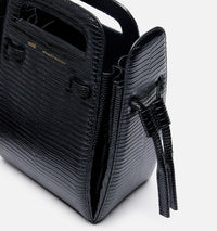 Sac à bandoulière Accordéon en cuir - Black