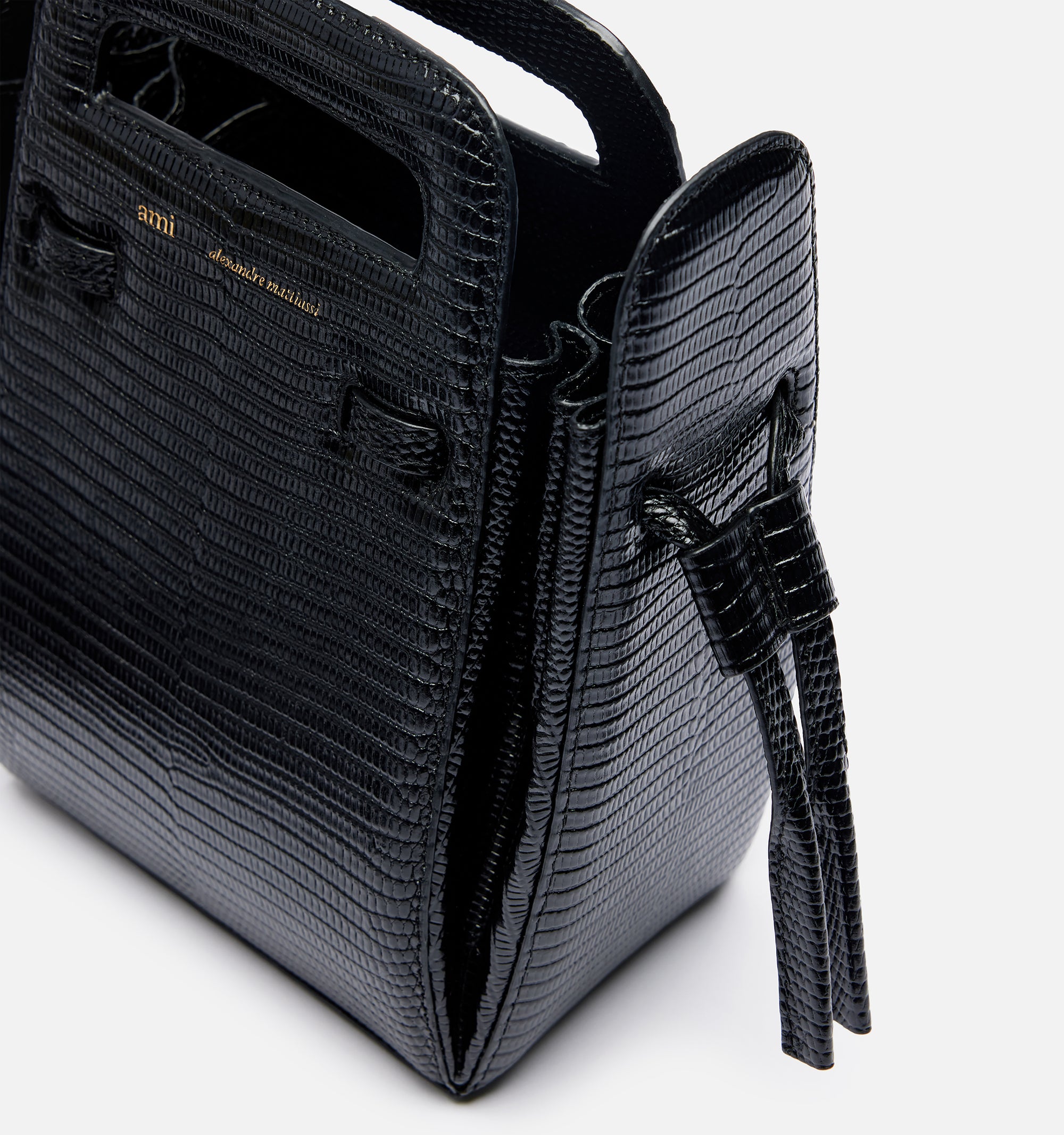 Sac à bandoulière Accordéon en cuir - Black
