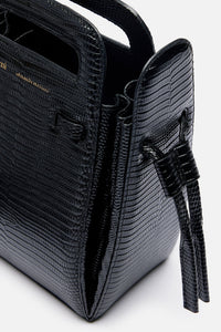 Sac à bandoulière Accordéon en cuir - Black