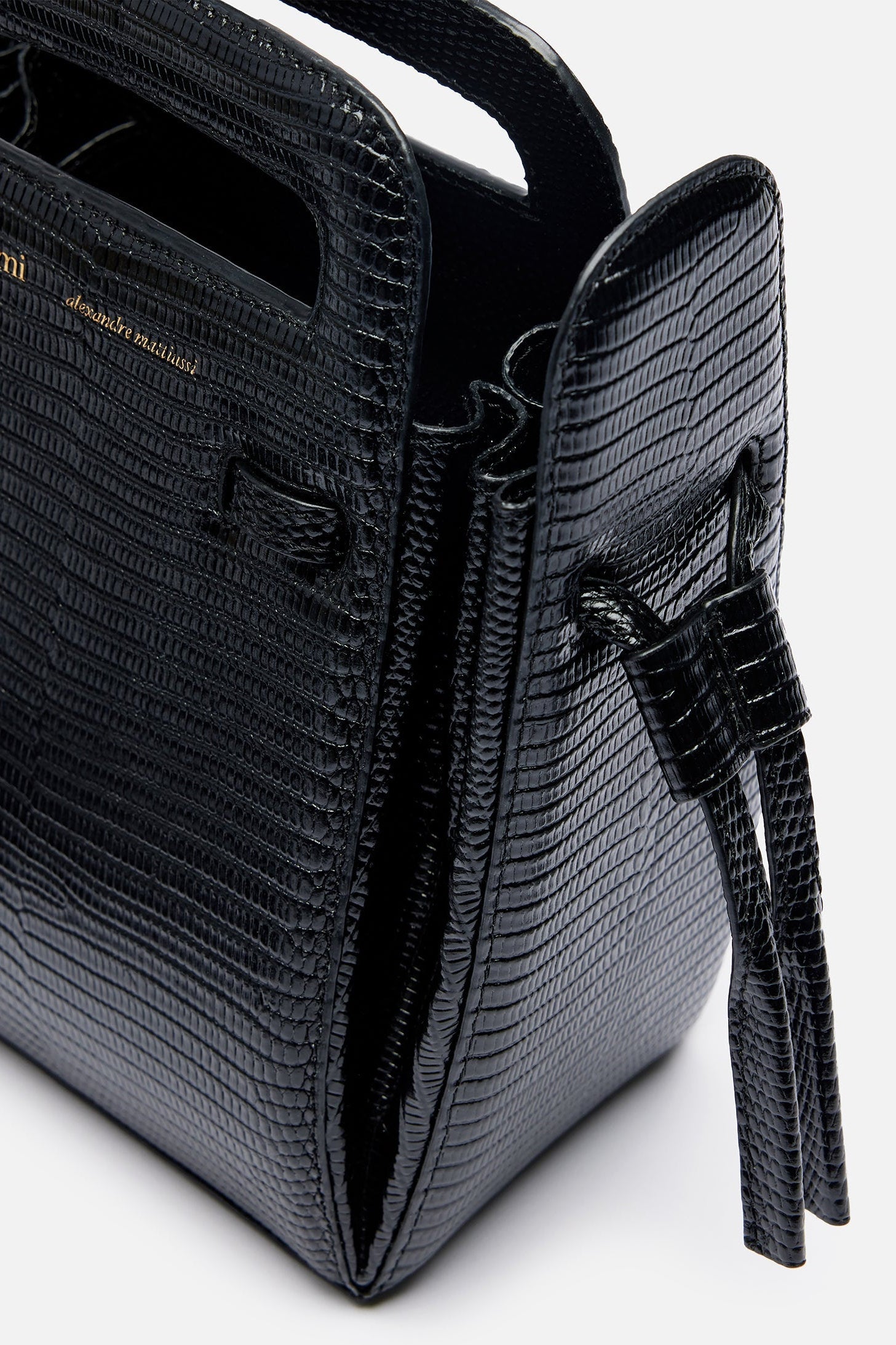 Sac à bandoulière Accordéon en cuir - Black