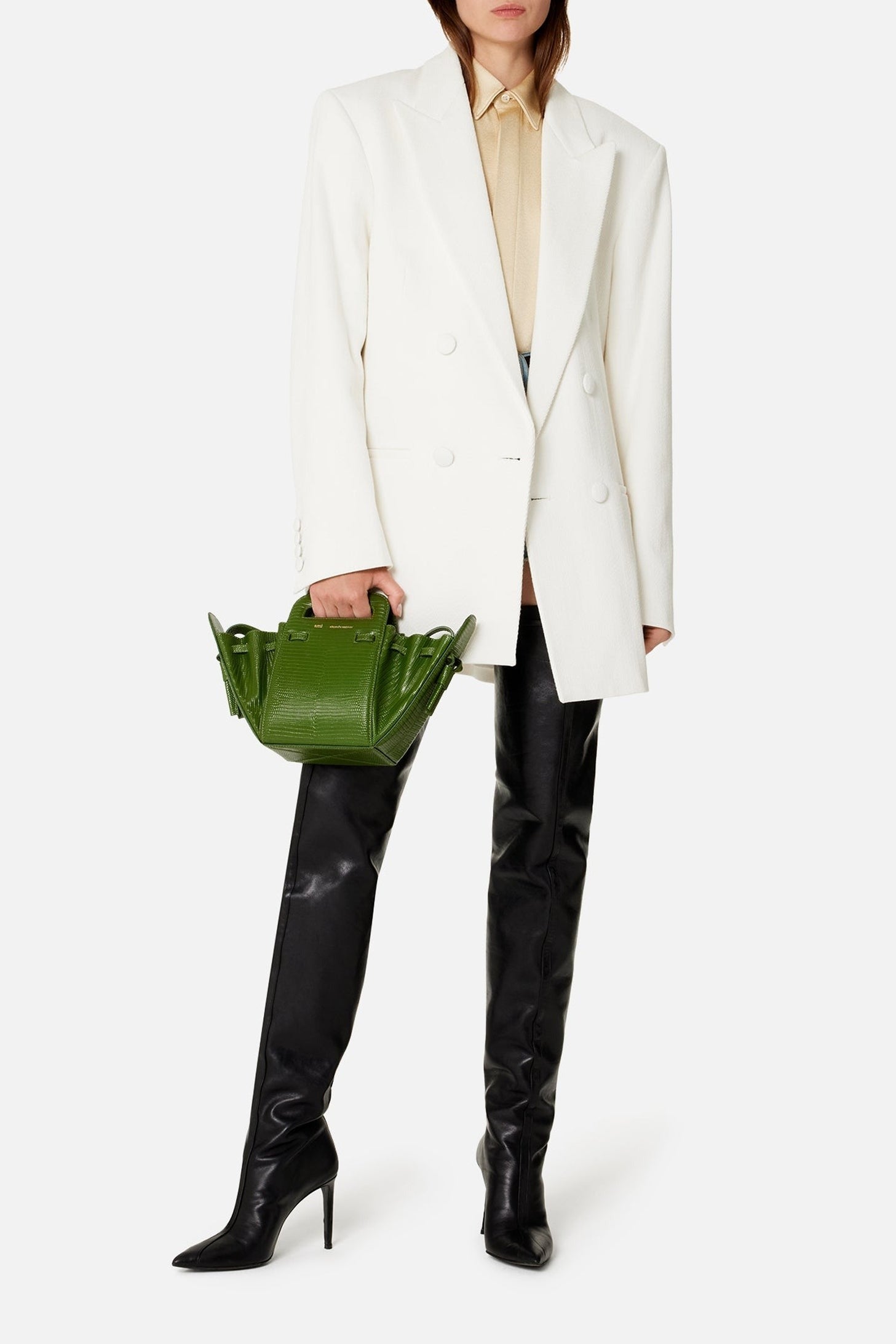 Sac à bandoulière Accordéon en cuir - Black