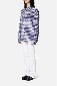 Chemise boxy à carreaux - Nautic Blue & White