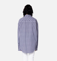 Chemise boxy à carreaux - Nautic Blue & Natural White