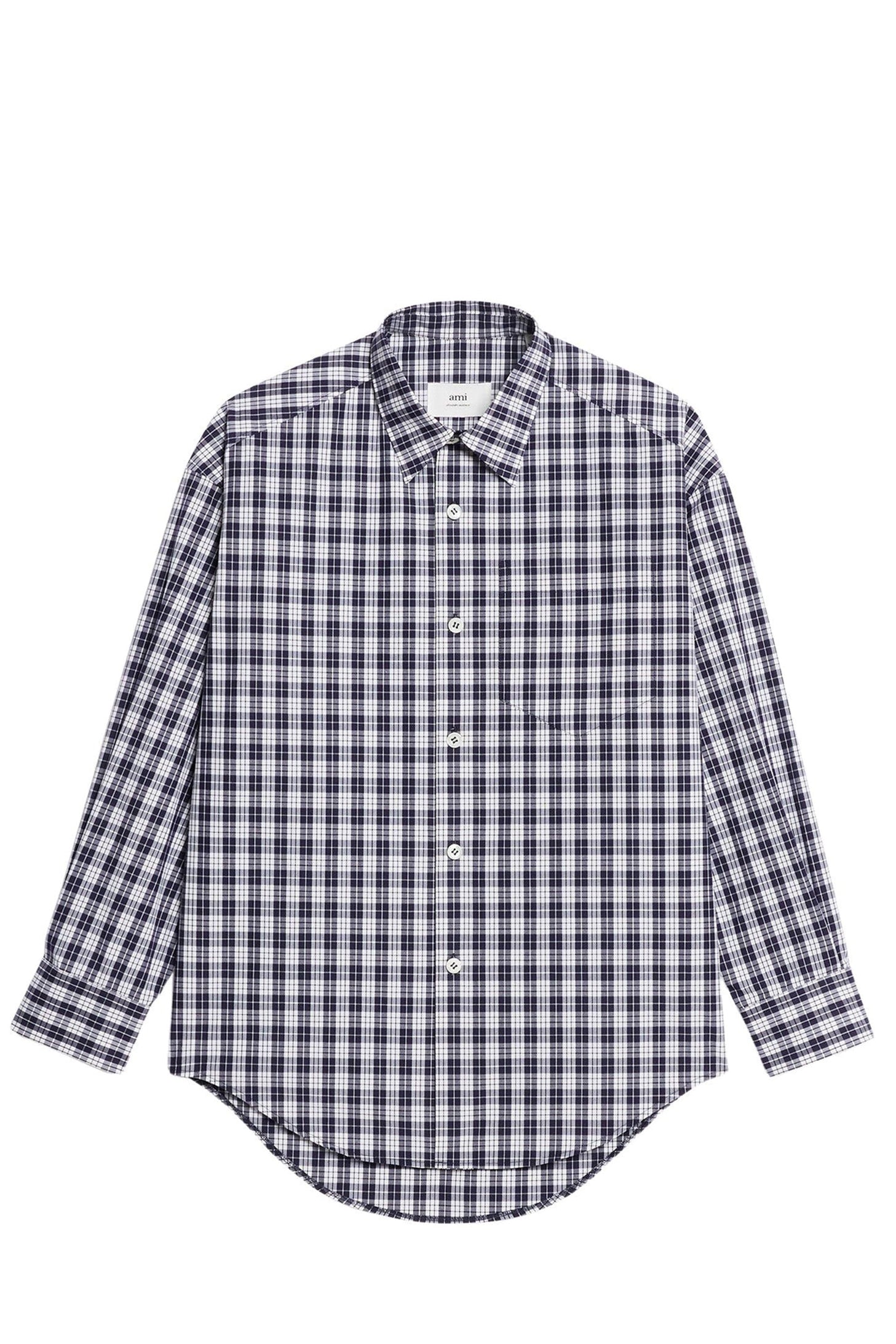 Chemise boxy à carreaux - Nautic Blue & Natural White