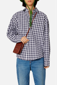 Chemise boxy à carreaux - Nautic Blue & Natural White