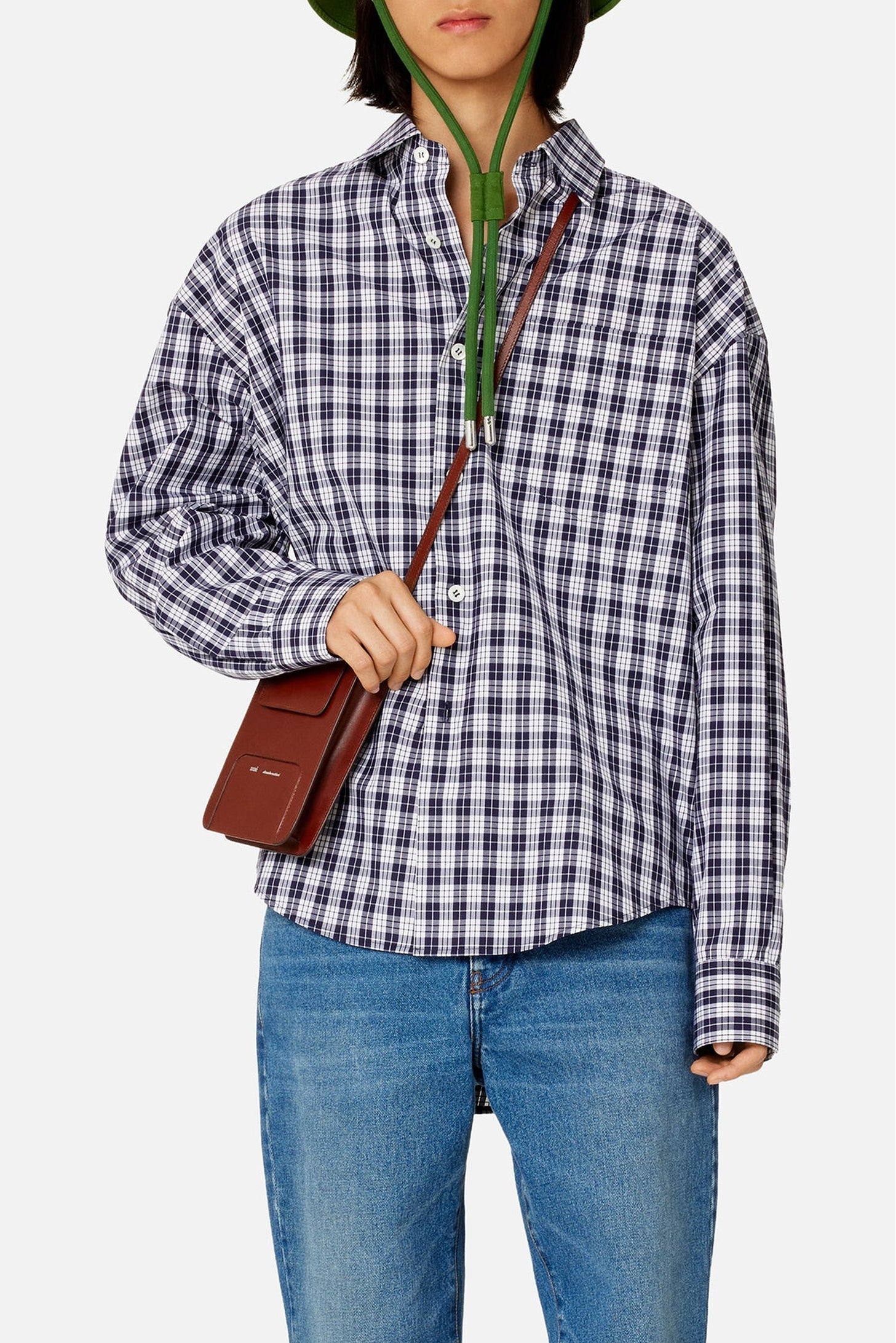 Chemise boxy à carreaux - Nautic Blue & White