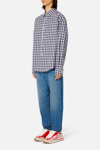 Chemise boxy à carreaux - Nautic Blue & White