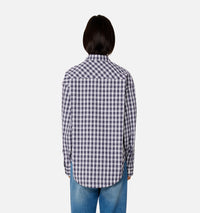 Chemise boxy à carreaux - Nautic Blue & Natural White