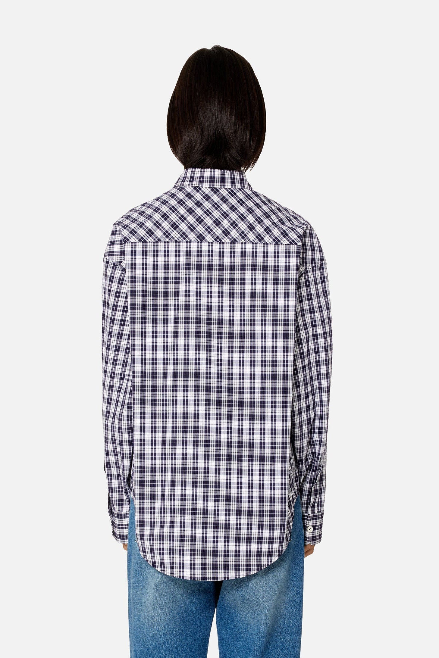 Chemise boxy à carreaux - Nautic Blue & White