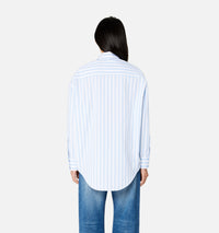 Chemise boxy à rayures - Sky Blue & Natural White