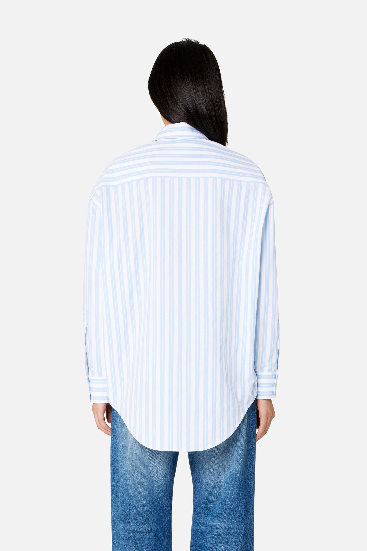 Chemise boxy à rayures - Sky Blue & Natural White