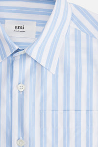Chemise boxy à rayures - Sky Blue & Natural White