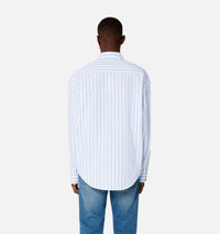 Chemise boxy à rayures - Sky Blue & Natural White