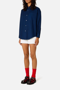 Chemise boxy à poignets boutonnés - Nautic Blue