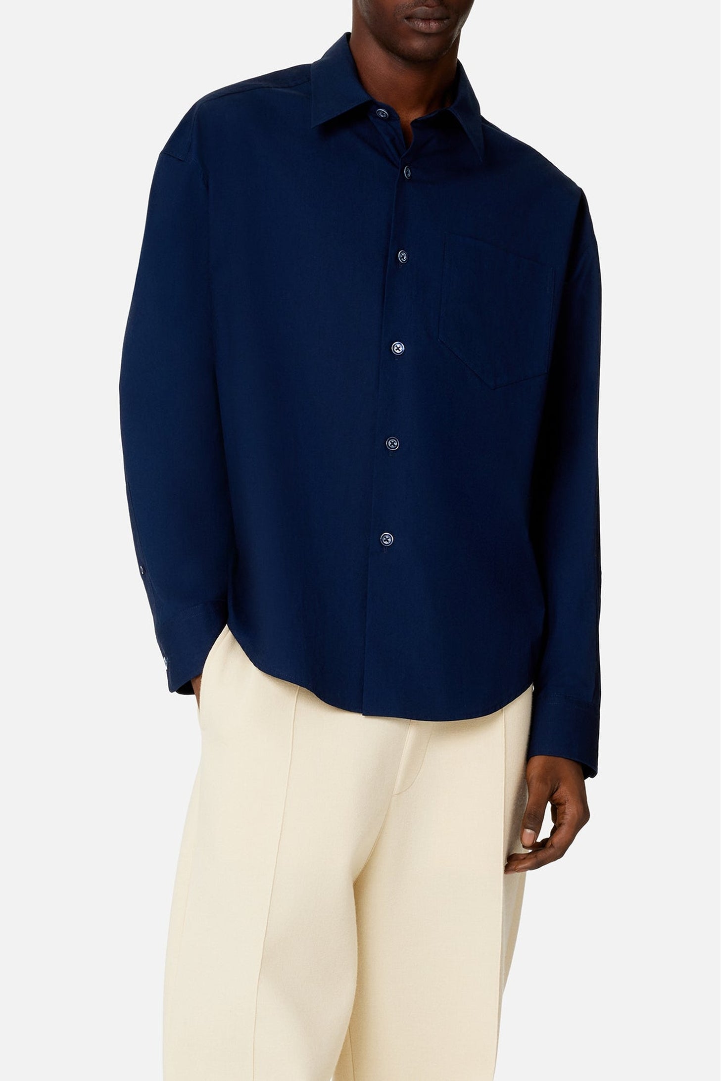 Chemise boxy à poignets boutonnés - Nautic Blue