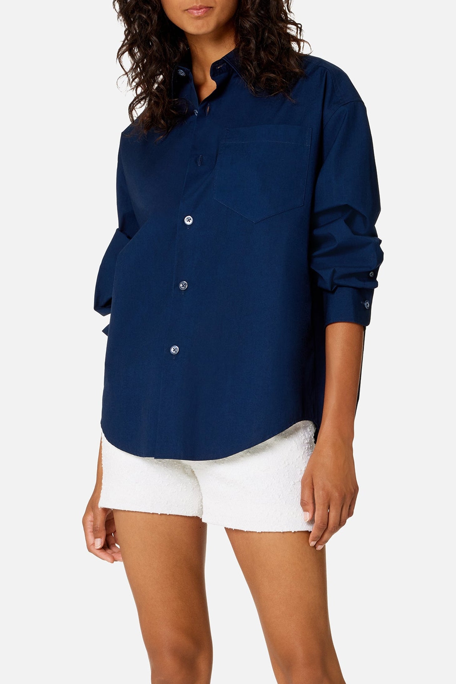 Chemise boxy à poignets boutonnés - Nautic Blue