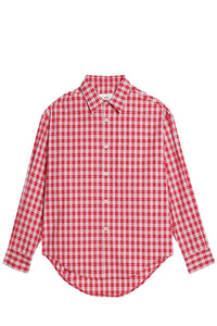 Chemise boxy à carreaux - Scarlet Red & Natural White