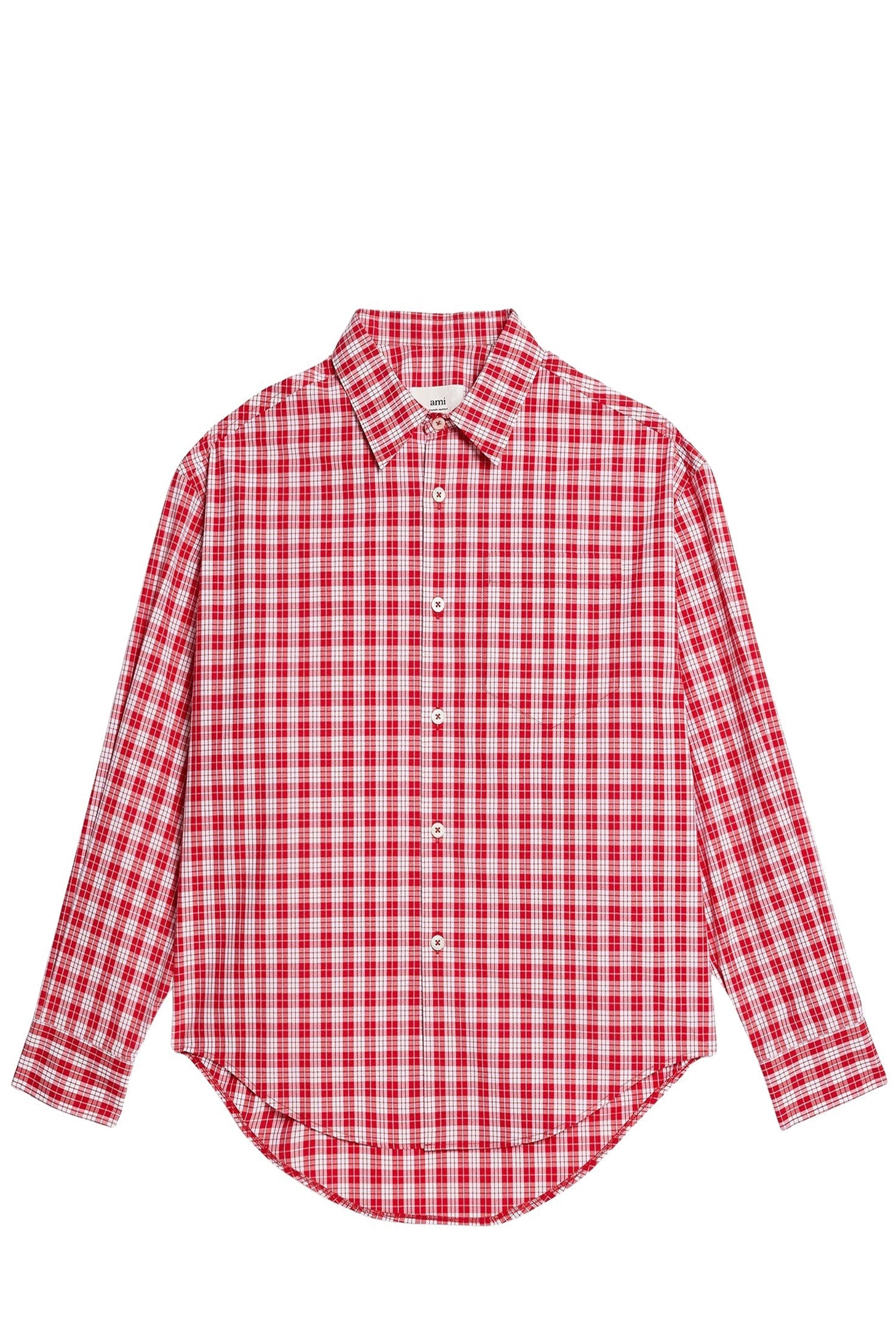 Chemise boxy à carreaux - Scarlet Red & Natural White