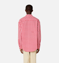Chemise boxy à carreaux - Scarlet Red & Natural White