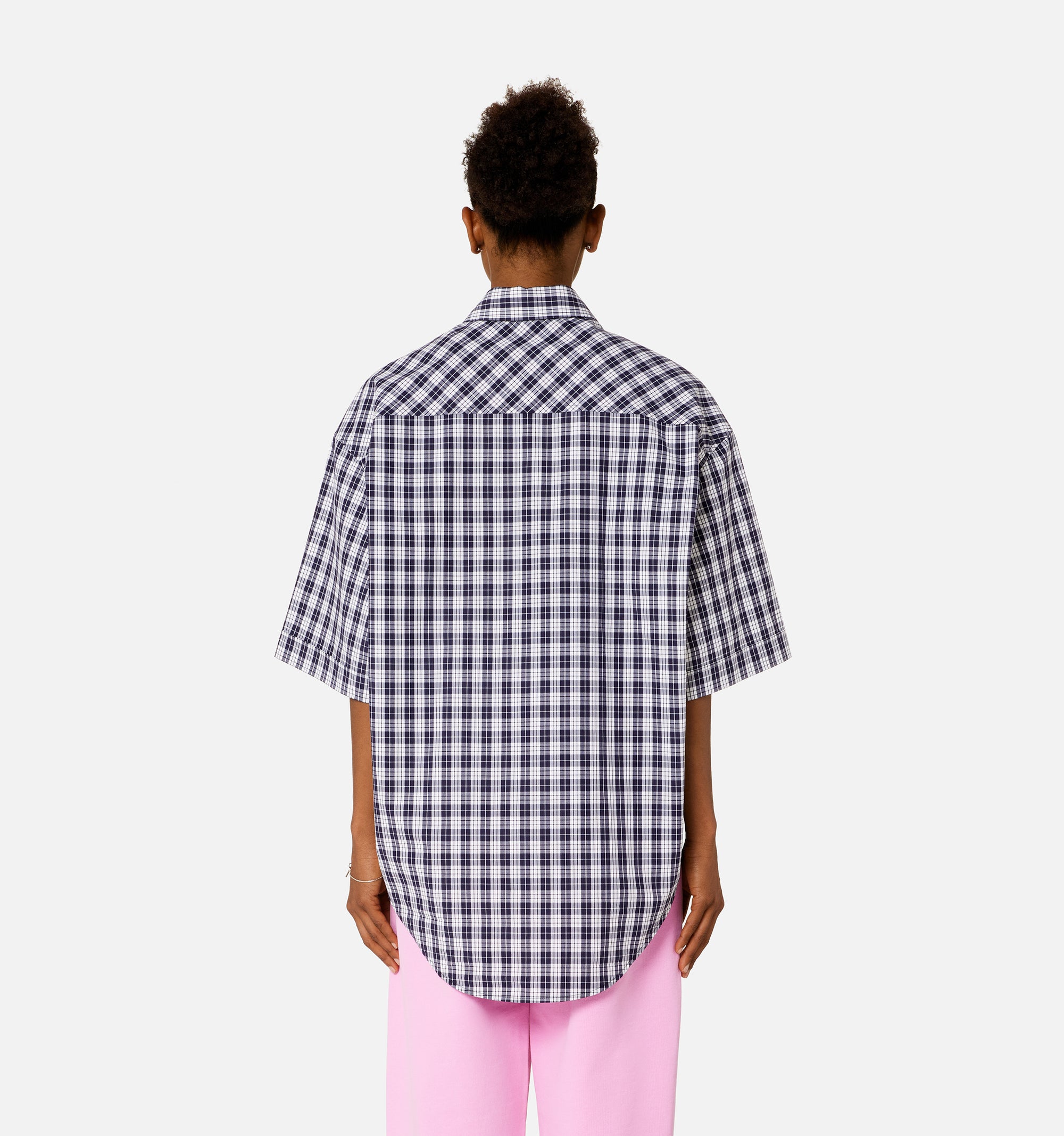 Chemise boxy à manches courtes - Nautic Blue & Natural White