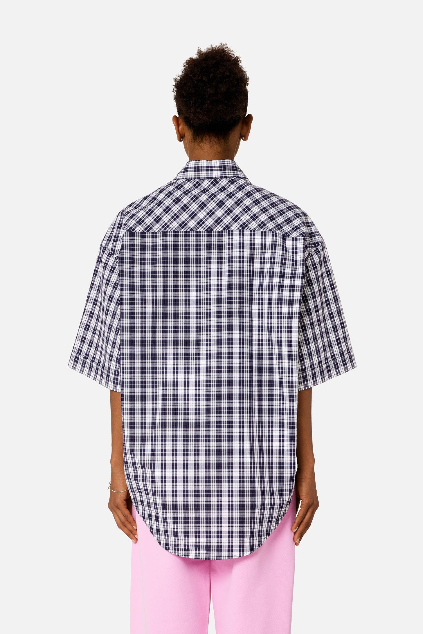 Chemise boxy à manches courtes - Nautic Blue & White