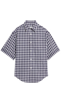 Chemise boxy à manches courtes - Nautic Blue & White