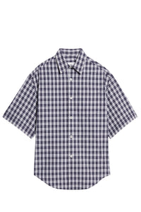 Chemise boxy à manches courtes - Nautic Blue & Natural White