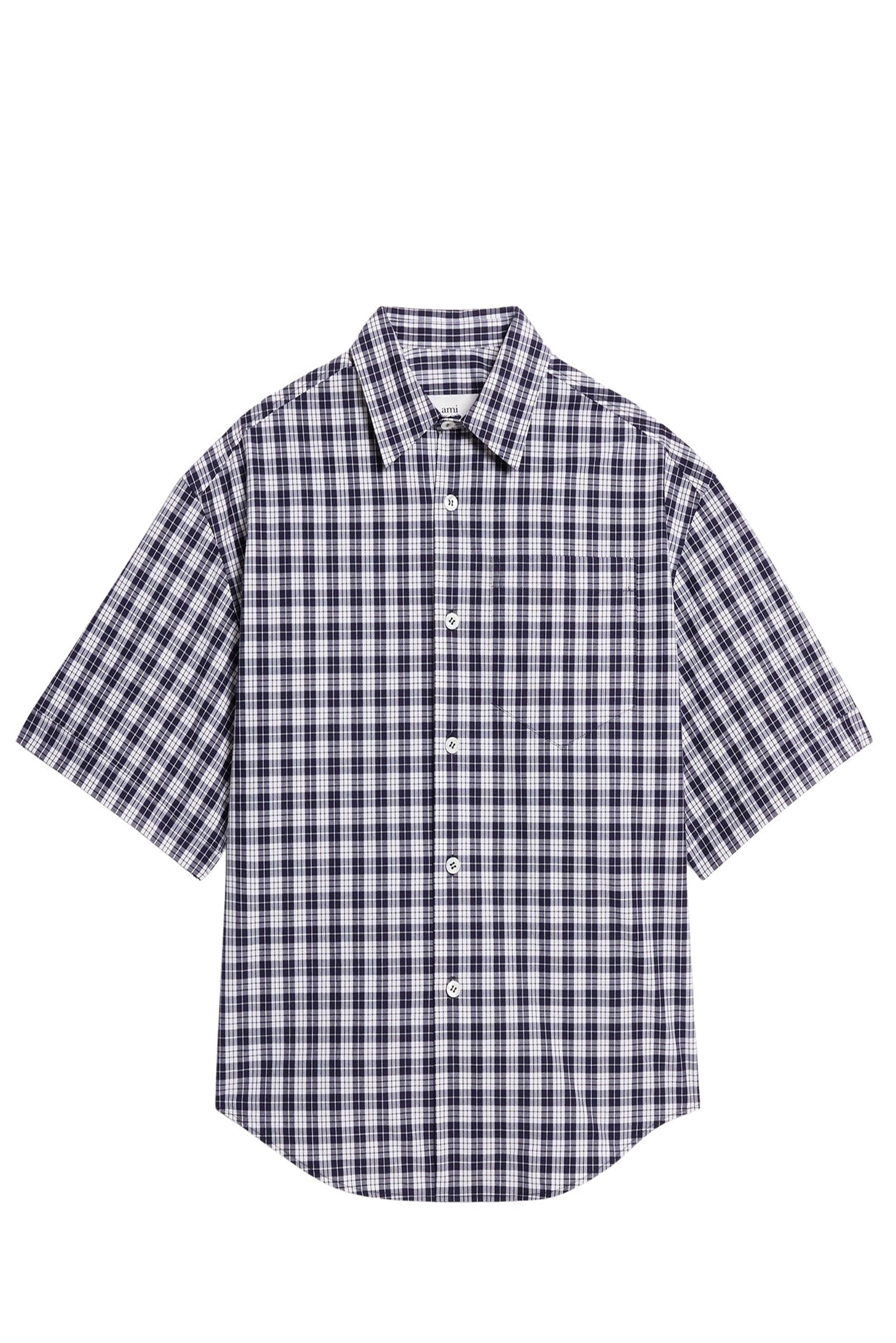 Chemise boxy à manches courtes - Nautic Blue & Natural White