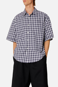 Chemise boxy à manches courtes - Nautic Blue & White