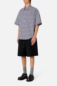 Chemise boxy à manches courtes - Nautic Blue & Natural White