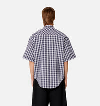 Chemise boxy à manches courtes - Nautic Blue & Natural White