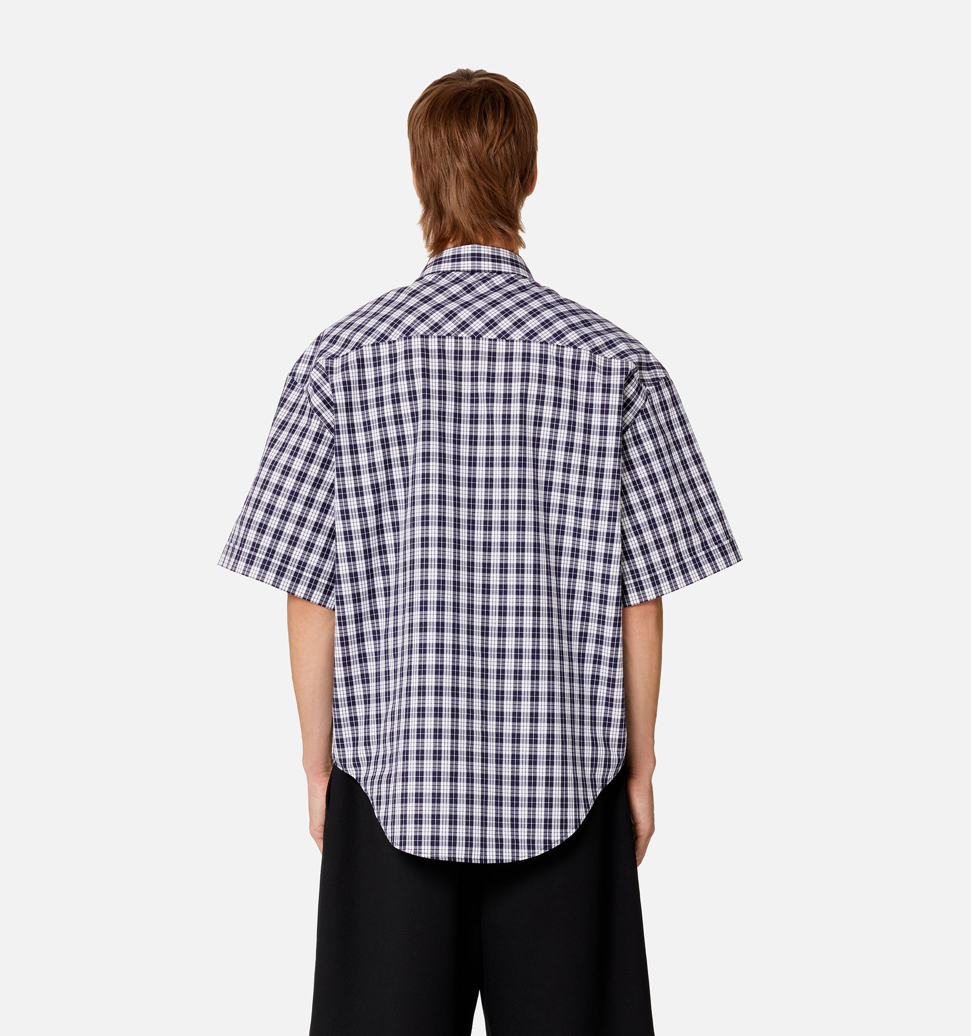 Chemise boxy à manches courtes - Nautic Blue & Natural White