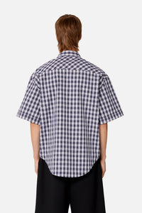 Chemise boxy à manches courtes - Nautic Blue & White