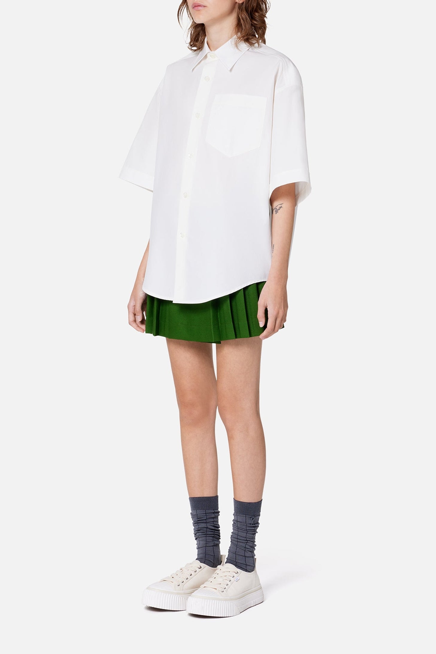 Chemise boxy à manches courtes - Natural White