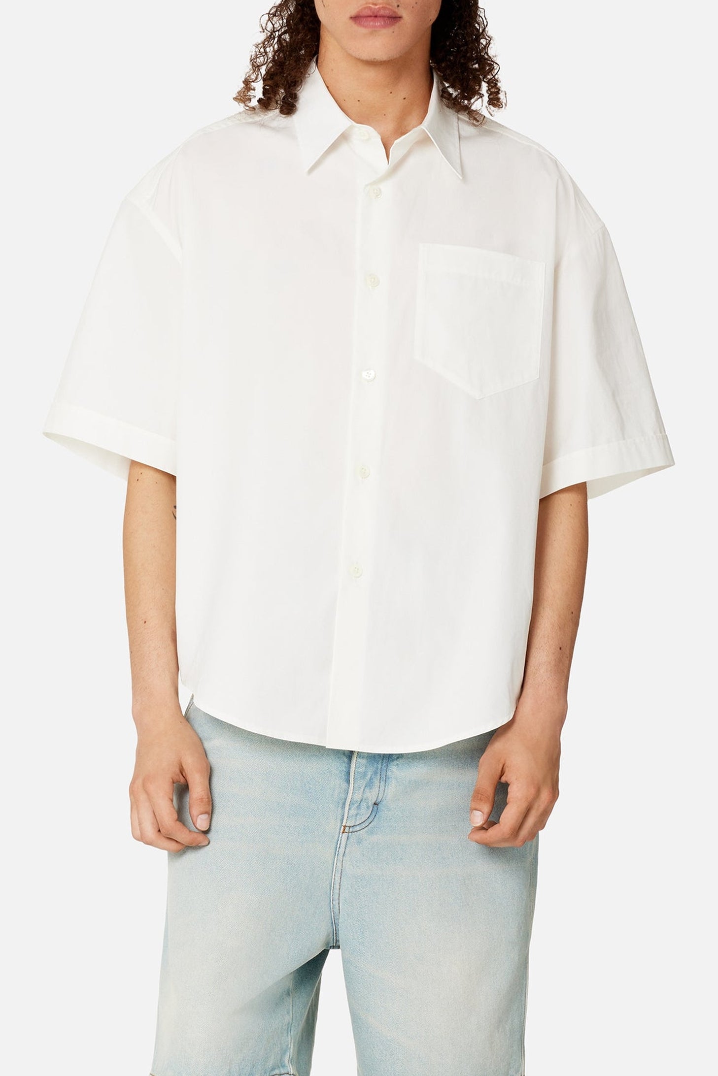 Chemise boxy à manches courtes - Natural White