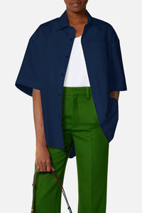 Chemise boxy à manches courtes - Nautic Blue