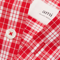 Chemise boxy à manches courtes - Scarlet Red & Natural White