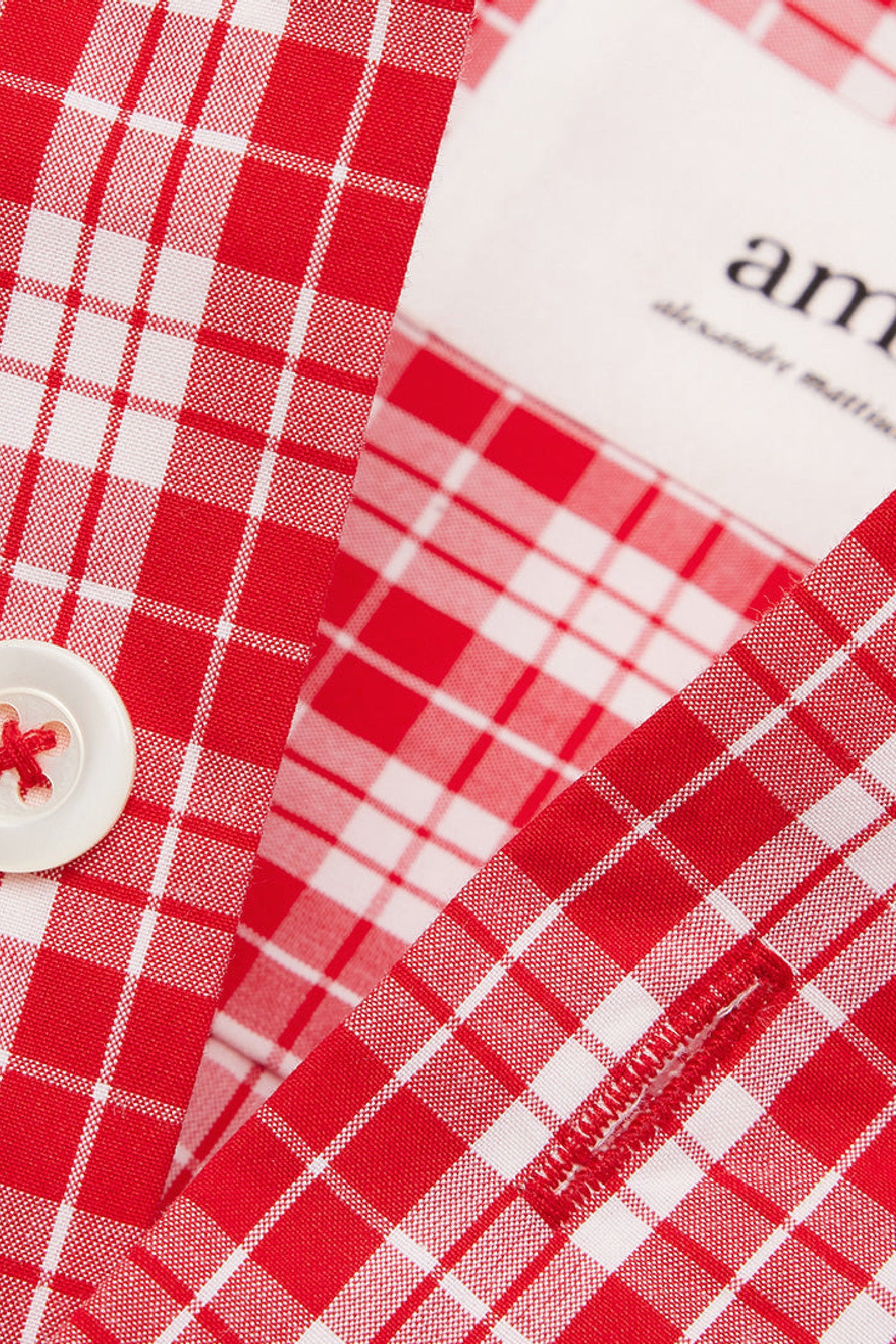 Chemise boxy à manches courtes - Scarlet Red & White