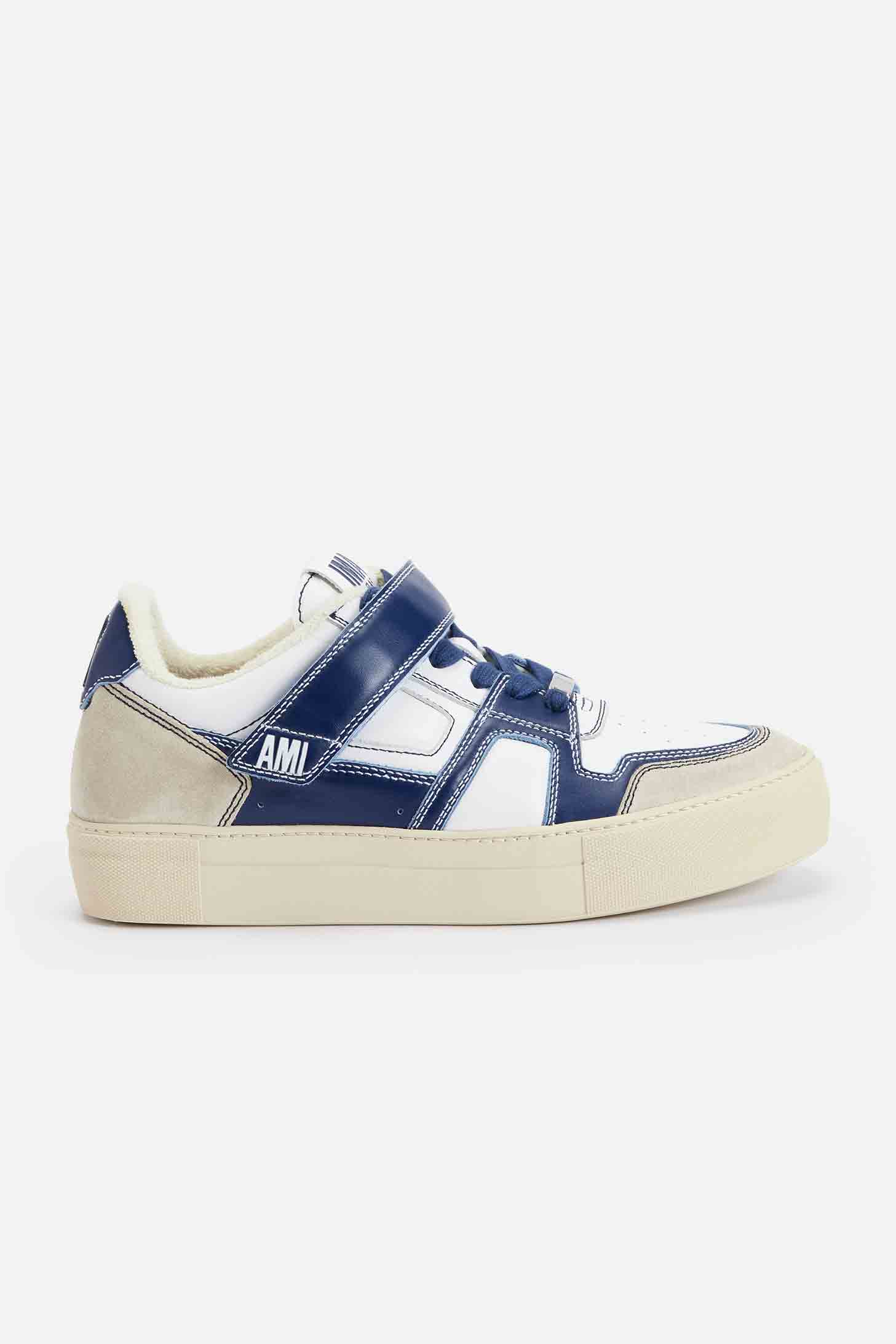 Sneakers basses Ami Arcade en cuir - Nautic Blue & White