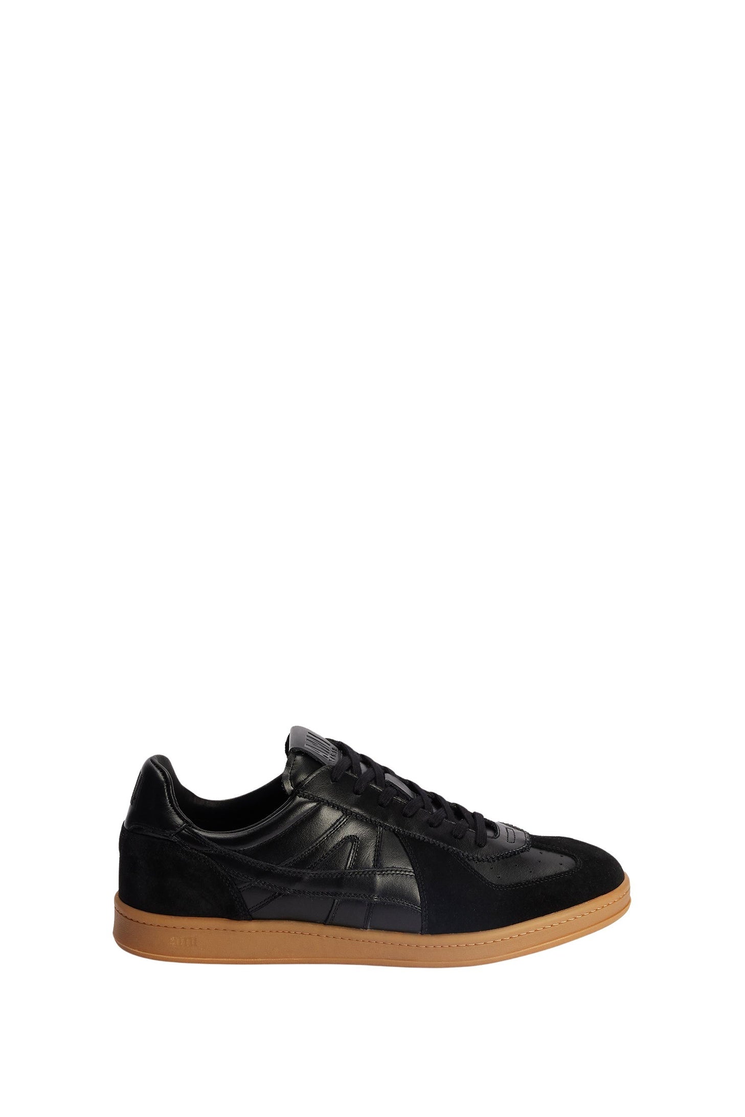 Sneakers basses à lacets en cuir - Black