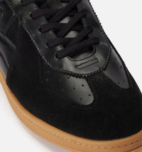 Sneakers basses à lacets en cuir - Black