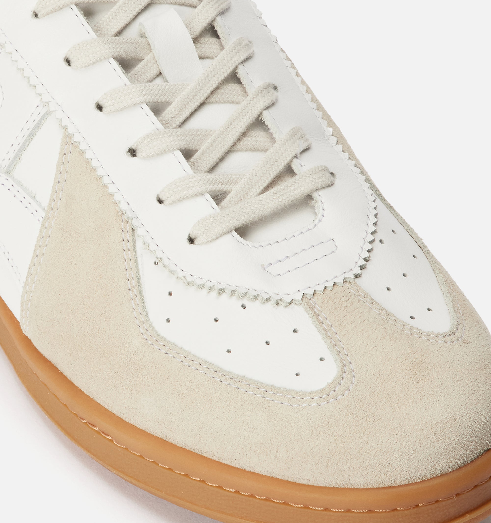 Sneakers basses à lacets en cuir - White