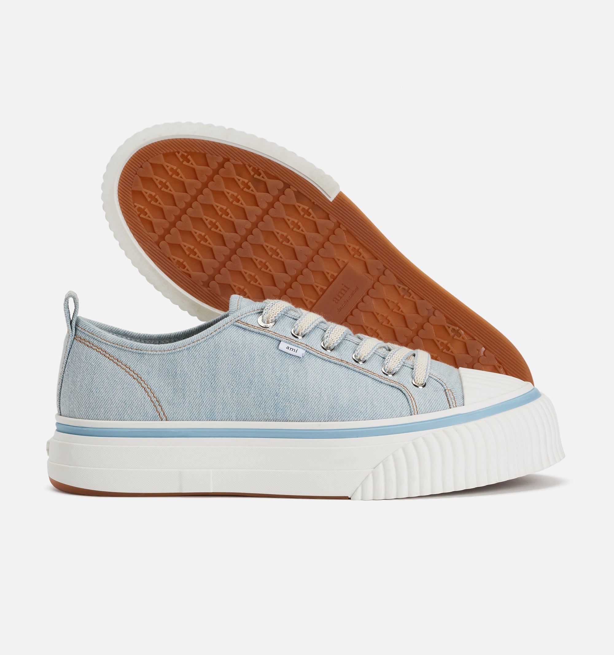 Sneakers basses Ami 1980 en tissu - Bleached Blue
