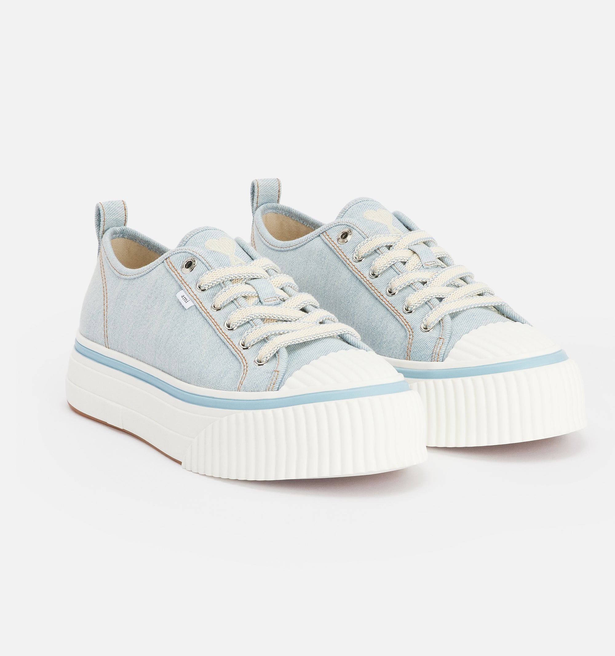 Sneakers basses Ami 1980 en tissu - Bleached Blue