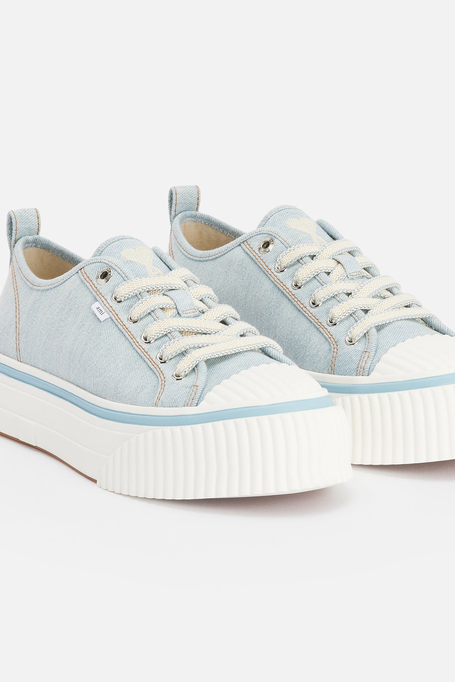 Sneakers basses Ami 1980 en tissu - Bleached Blue