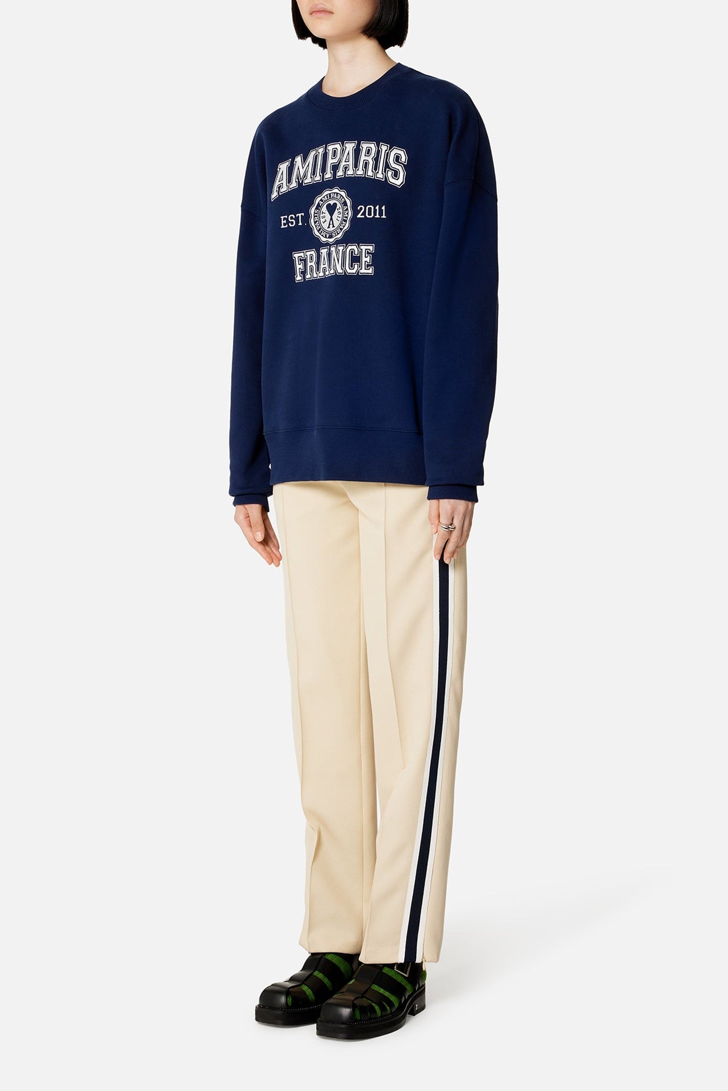 Sweatshirt Ami Paris à col rond - Nautic Blue