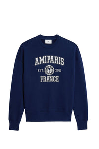 Sweatshirt Ami Paris à col rond - Nautic Blue