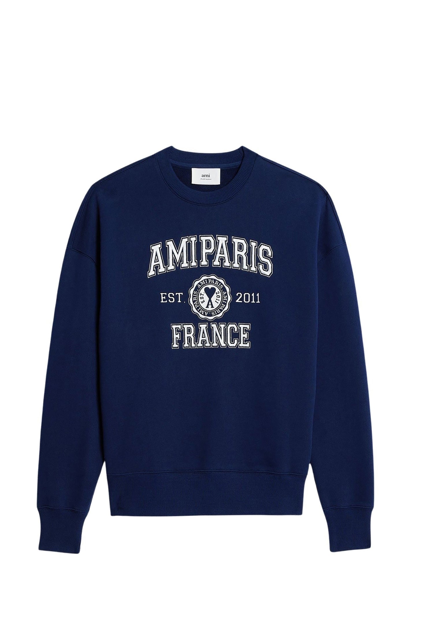 Sweatshirt Ami Paris à col rond - Nautic Blue