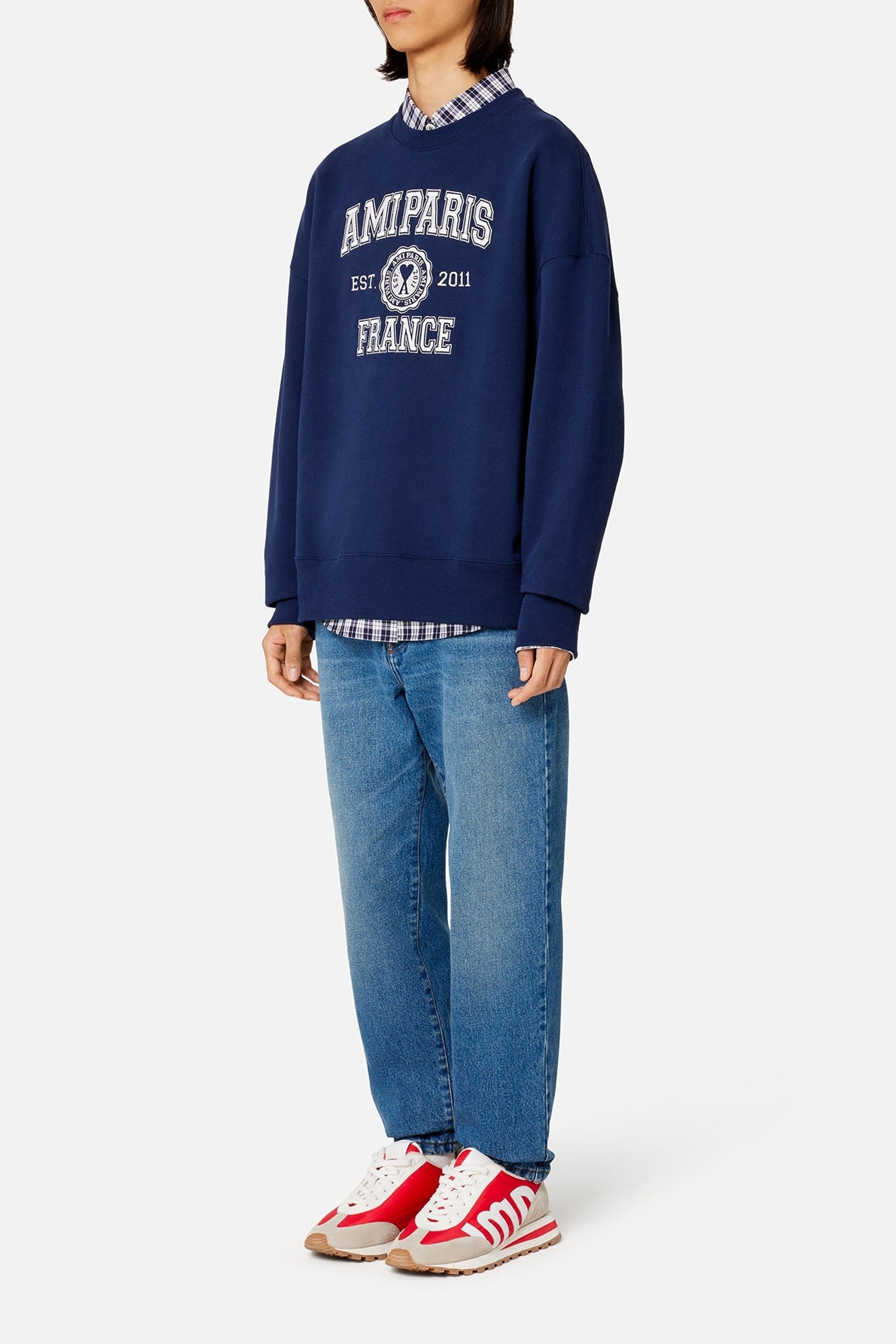 Sweatshirt Ami Paris à col rond - Nautic Blue